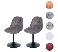 Lot de 2 chaises de salle à manger HWC-A60, chaise de cuisine chaise pivotante, acier MVG tissu/textile chenille (465g/m²) marron