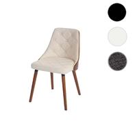 Mendler Chaise salle à manger HWC-A75 - visiteur/cuisine, aspect noyer, simili cuir crème