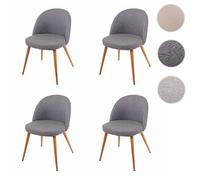 4x chaise de salle à manger HWC-D53, fauteuil, style rétro années 50, en tissu gris foncé