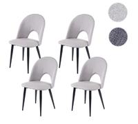 4x chaise de salle à manger HWC-D73, fauteuil, tissu gris