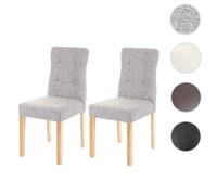Mendler 2X Chaise de Salle à Manger HWC-E58, Fauteuil - Tissu Gris, Pieds clairs