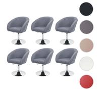 Lot de 6 chaises de salle à manger HWC-F19, chaise de cuisine pivotante Loungesessel, pivotante réglable en hauteur tissu/textile gris foncé