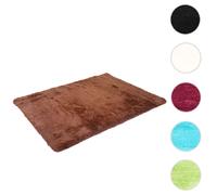 Tapis Hwc-F69, Shaggy, Épais, Poil Long, Tissu/Textile, Cotonneux, Doux, 200x140cm Marron Foncé