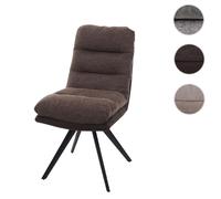 Chaise de salle à manger HWC-G66, pivotante Auto-Position tissu/textile brun-brun foncé