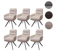 Mendler HWC-G66 - Lot de 6 chaises // Tissu crème