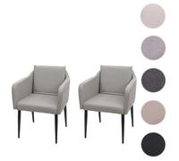 Mendler HWC-H93 - Lot de 2 chaises - Similicuir taupe
