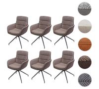 Mendler HWC-K32 - Lot de 6 chaises Pivotantes Brunes