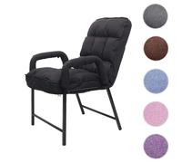 Chaise de salle à manger HWC-K40 capacité de charge 160kg dossier réglable métal tissu/textile noir