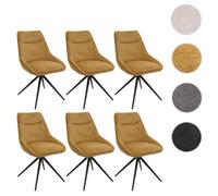 Mendler HWC-M65 - Lot de 6 chaises pivotantes jaune moutarde