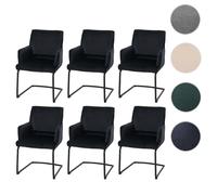 Mendler HWC-N60 Chaises Cantilever - Lot de 6 - Anthracite/Bleu