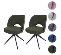 Mendler Lot de 2 chaises de Salle à Manger HWC-N72 (420g/m²) Oeko-Tex Vert