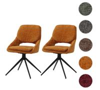 Mendler HWC-N73 - Lot de 2 chaises Pivotantes Ocre-jaune