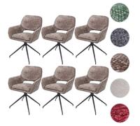 Mendler HWC-N74 - Lot de 6 chaises pivotantes marron
