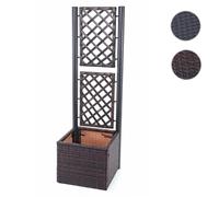Poly-Rattan HWC-D76, treillis pour plantes, 142x43x43cm ~ brun
