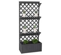 Mendler Jardinière surélevée HWC-P69 Bois MVG 177x77x33cm Gris Anthracite