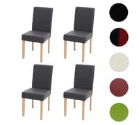 Mendler 4X Chaise de Salle à Manger Littau Simili Cuir Gris Mat Pieds clairs