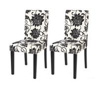 Lot De 2 Chaises De Séjour Littau Tissu Jacquard, Pieds Foncés Multicolore