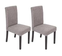 Lot de 2 chaises de séjour Littau tissu gris, pieds foncés