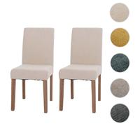 Mendler Lot de 2 chaises de Salle à Manger Littau crème Pieds Couleur Naturelle