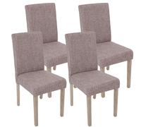 Lot De 4 Chaises De Salle À Manger Littau, Tissu, Gris, Pieds: Structure Chêne