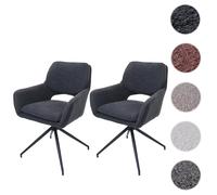 MENDLER Lot 2 Chaises Pivotantes N74 - Gris Foncé