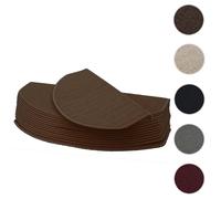 Lot De 15 Tapis Pour Marches D'escalier Hwc-G49, Protection D'escalier, 65x25cm Semi-Circulaire, Brun