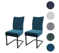 Mendler Lot de 2 chaises cantilever - Velours