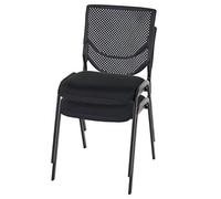 Mendler chaises de conférence T401 empilable siège noir pieds noirs Lot de 2