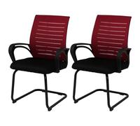 Mendler Lot de 2 chaises de Salle à Manger HWC-K51 Rouges, piètement Noir