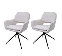 Mendler Lot de 2 chaises de Salle à Manger HWC-N74 MVG crème
