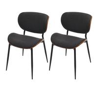 Mendler Lot de 2 chaises de Salle à Manger HWC-O45 (370g/m²) Aspect Noyer, Gris foncé