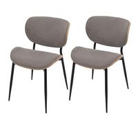 Mendler Lot de 2 chaises de Salle à Manger HWC-O45 Nature, Gris Clair