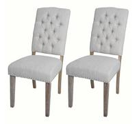 Lot de 2 chaises de salle à manger HWC-O66b gris clair