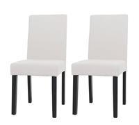 Mendler Lot de 2 chaises de Salle à Manger Littau Cordon de Bois crème, Pieds foncés