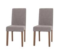 Mendler Lot de 2 chaises de Salle à Manger Littau Gris Clair Pieds Couleur Naturelle