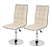 Mendler Lot de 2 chaises de séjour HWC-C41 Similicuir - crème