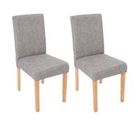 Mendler Chaises de séjour Littau – tissu gris, pieds clairs – Lot de 2