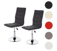 Mendler Lot de 2 chaises de séjour HWC-C41, réglable en Hauteur - Gris Clair