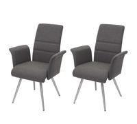 Mendler Lot de 2 Chaises HWC-G55 - Gris