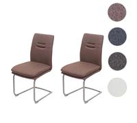 Mendler Lot de 2 chaises HWC-H70 - Brun