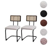 Mendler Lot de 2 chaises HWC-K88 - Blanc