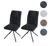 Mendler Lot de 2 Chaises HWC-N99 - Gris foncé