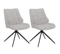 Mendler Lot de 2 chaises HWC-O48, pivotantes avec Retour Automatique Chenille - crème