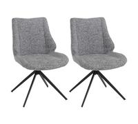Mendler Lot de 2 chaises HWC-O48, pivotantes avec Retour Automatique Chenille - Gris Clair