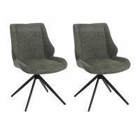 Mendler Lot de 2 chaises HWC-O48, pivotantes avec Retour Automatique Chenille - - Vert