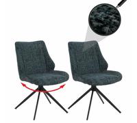Mendler Lot de 2 chaises HWC-O48, pivotantes avec Retour Automatique Chenille - Vert foncé
