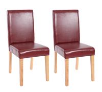 Mendler Lot de 2 Chaises Littau - Brun Rouge