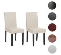 Mendler Lot de 2 Chaises Littau Simili-Cuir Blanc