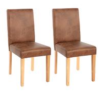 Mendler Lot de 2 chaises Littau - Similicuir marron