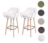 Mendler Lot de 2 tabourets de bar - Blanc